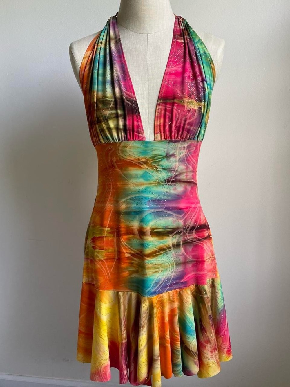 Hisense RARE Tie Dye Halter Mini Dress